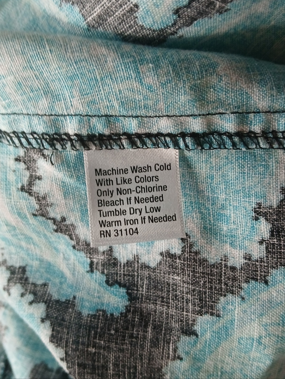 Kim Rogers Turquoise Paisley A Line Linen Maxi Skirt Size 12 - Picture 8 of 8